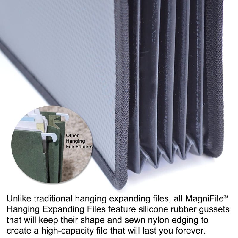 Ultimate Office MagniFile High-Capacity Hanging File Folders, 5" Expanding Files With Silicone Rubber Gussets and Sewn Nylon Edges (Set of 2) - Image 2